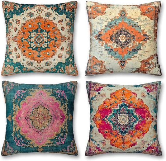 Throw Pillow Covers 18x18 Set of 4 | Decorative Cushion Cases by YucZiken