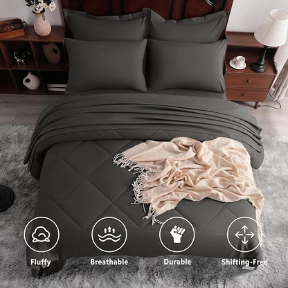 NTBAY King Comforter Set with Sheets, 7 Pieces Soft and Breathable King Bedding - Image 2