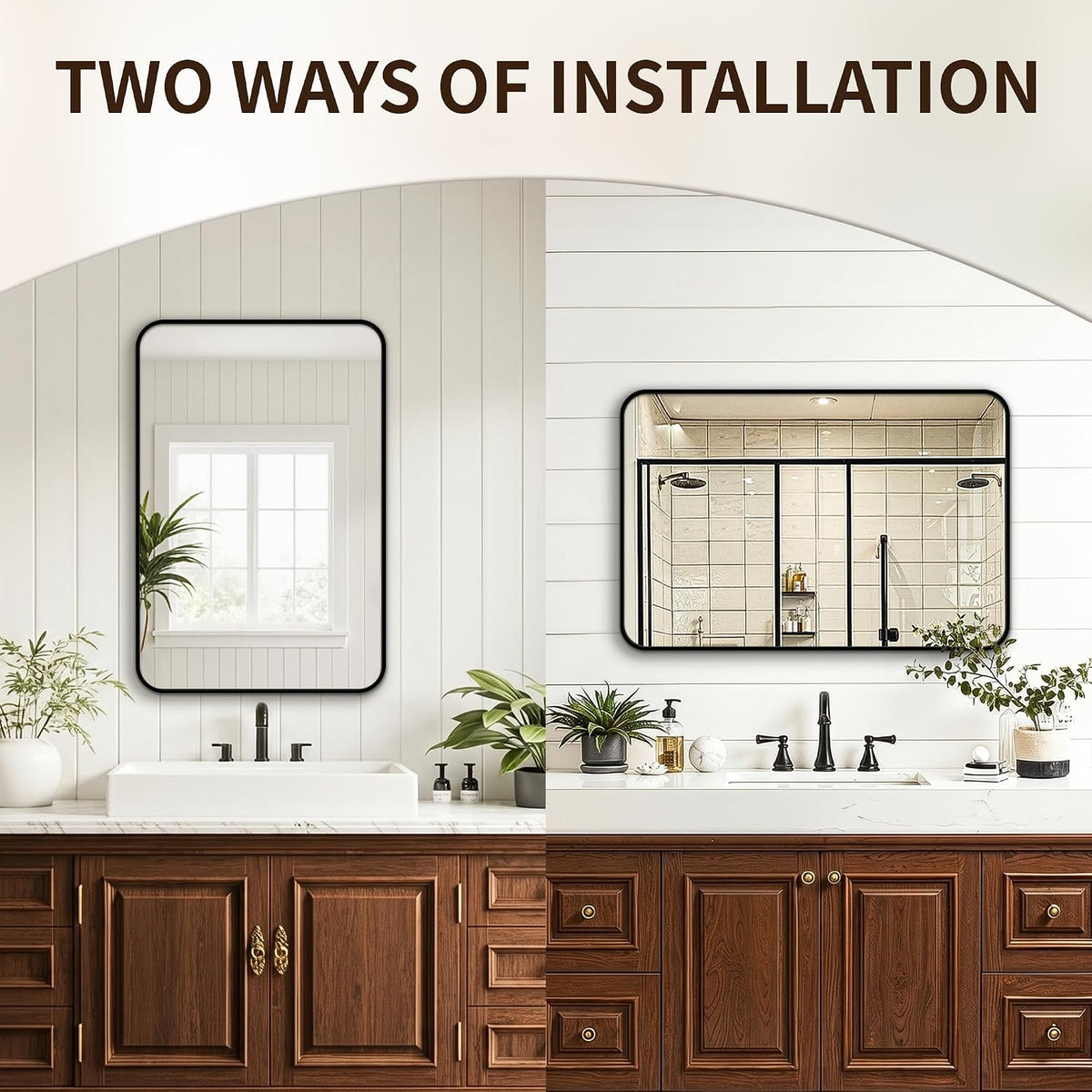 fictor bathroom mirror for over sink, 2 pack, package contents