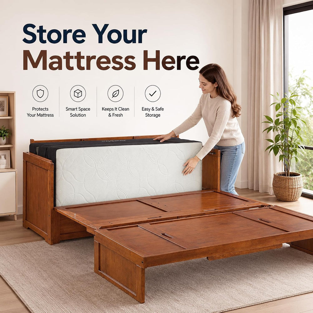 NIGHT & DAY Furniture Murphy Cube Cabinet Bed (Cherry)