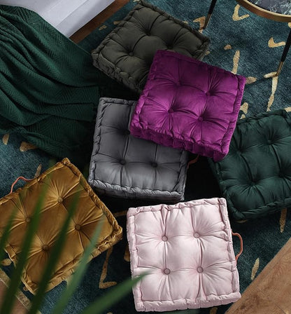 vctops Square Solid Color Velvet Seat Cushion - Image 4