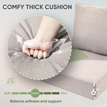 Outdoor Chair Cushion, 6 inch Thick Outdoor Cushions - Image 6