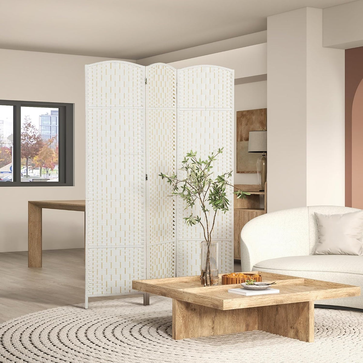 homcom room divider 3-panel, 6ft-tall folding privacy screen, main product view