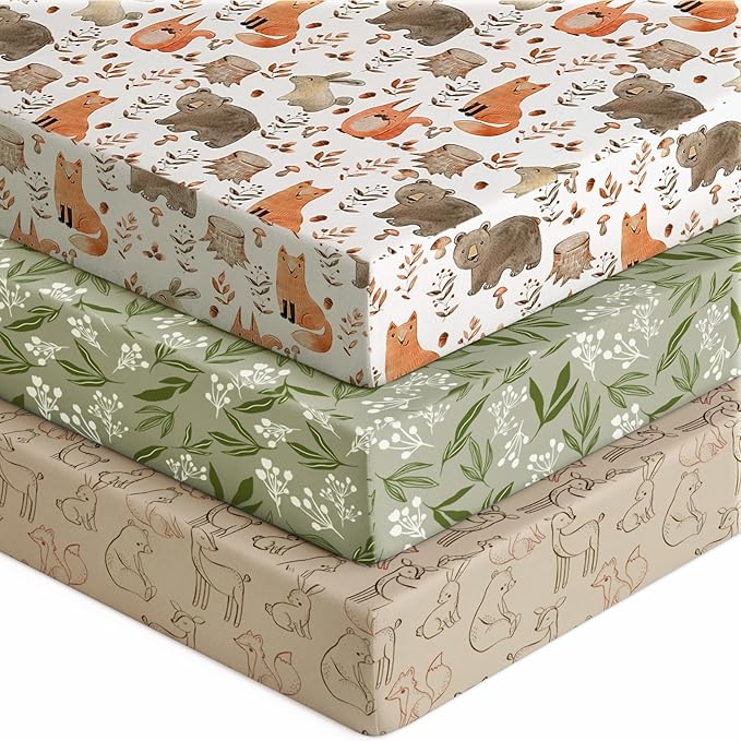 Baby Crib Sheets for Boys Girls, Breathable Soft Microfiber Baby Sheet Green & by Unnivoll