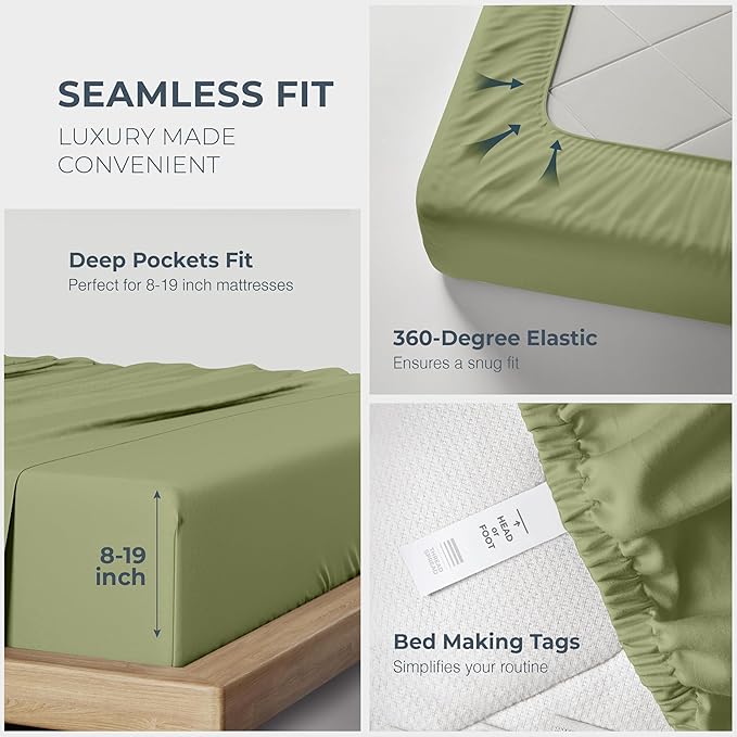 THREAD SPREAD 100% Egyptian Cotton King Size Sheets Set - Image 5