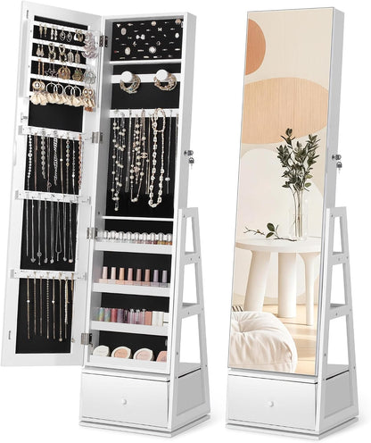nicetree 360° swivel jewelry cabinet, full length mirror, main product view