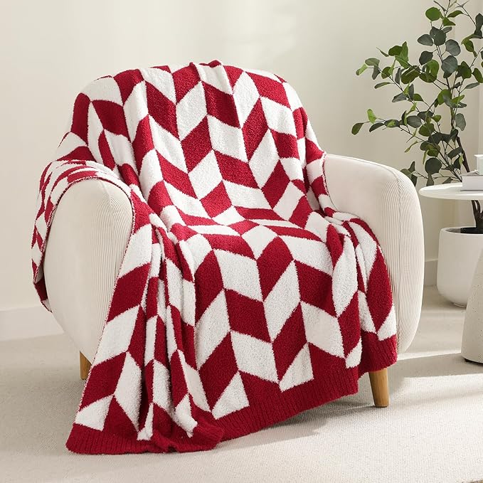 Snuggle Sac Chevron Red Throw Blanket - Image 5