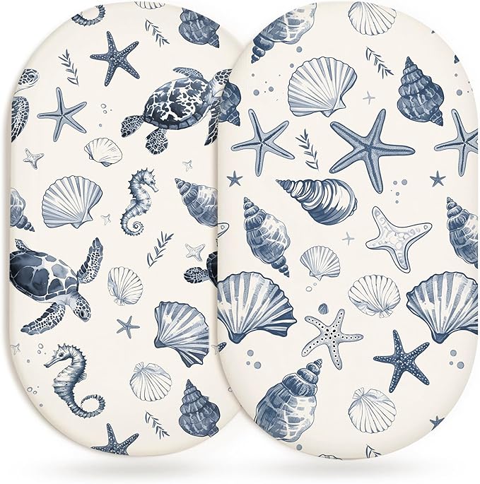 Bassinet Sheets for Baby Girls Boys 2 Pack, Fitted Baby Mattress Sheet for by Home