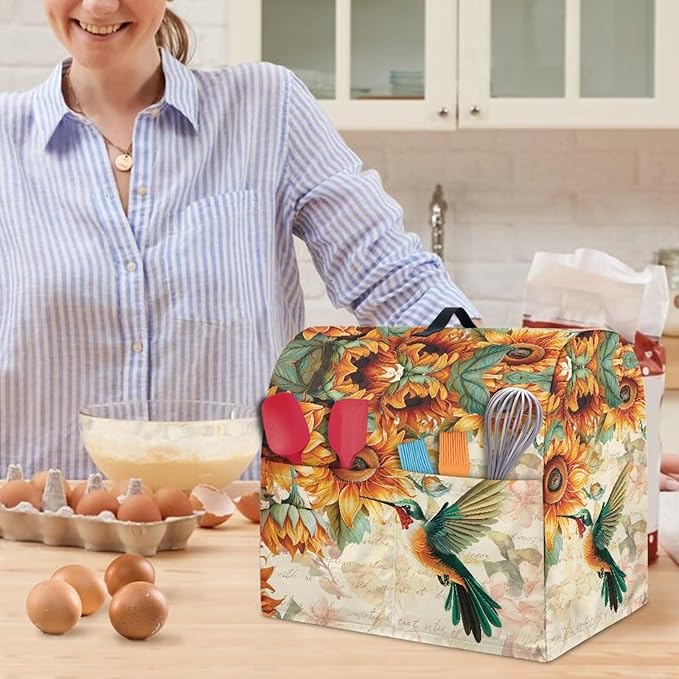 Stand Mixer Covers Hummingbird Sunflower Print Stand Mixer Dustproof Cover - Image 5