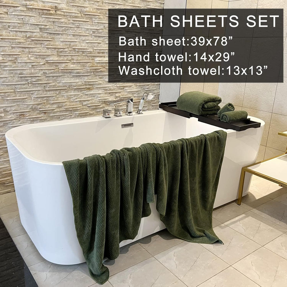 YTYC 39x78 Bath Sheets Set,Towels for Bathroom,Olive Green,6-Pieces