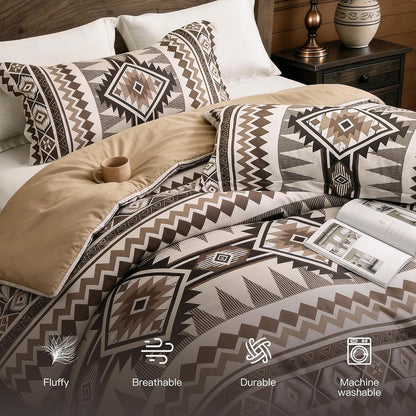 tyrot brown king size comforter set – 3 showing dimensions