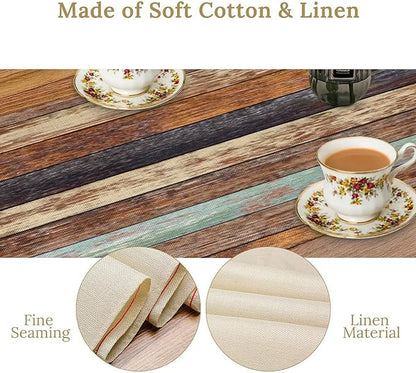 Barn Door Table Runner Vintage Rustic Wooden Farmhouse Brown Plank Western - Image 5