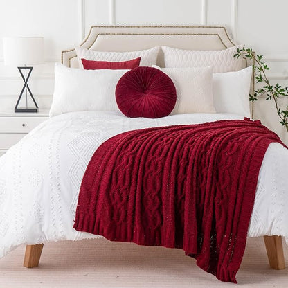 Battilo Christmas Dark Red Throw Blanket - Image 5