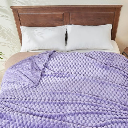NEWCOSPLAY Super Soft King Blanket Lavender Premium Silky Flannel Fleece 3D - Image 8