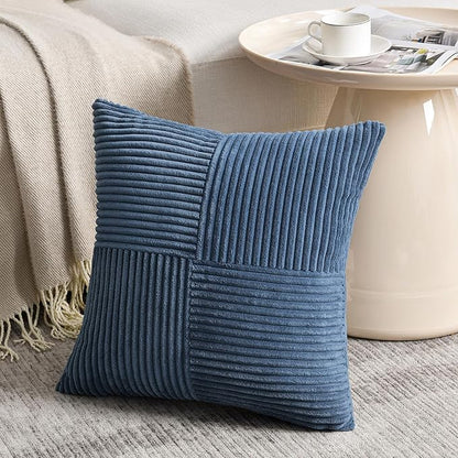 Fancy Homi 2 Packs Dusty Blue Decorative Throw Pillow Covers 18x18 Inch - Image 2