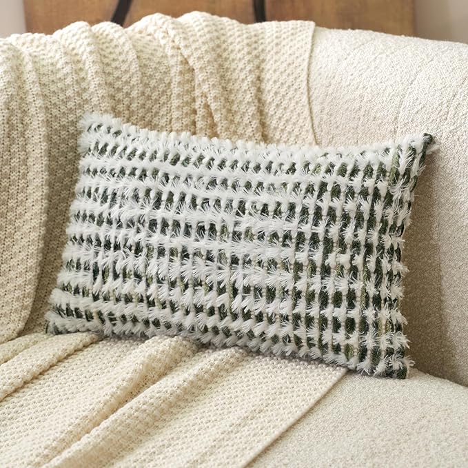 Aeckself Boho Chenille Tufted Pillow Cover 12 x 20 Inch, Rectangle Decorative by AECKSELF
