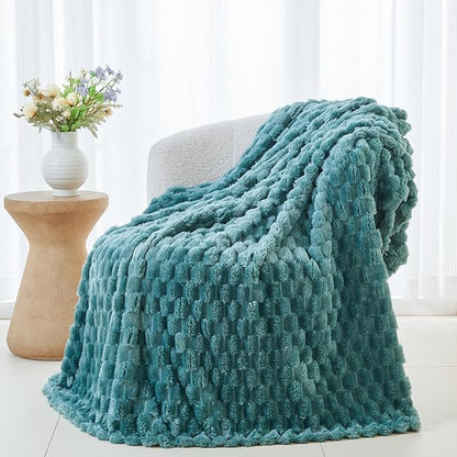 NEWCOSPLAY Super Soft Throw Blanket Light Teal Premium Silky Flannel Fleece 3D - Image 4
