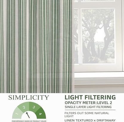 DriftAway Farmhouse Vertical Striped Linen Blend Textured Light Filtering Semi - Image 3