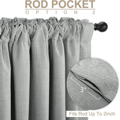 linen textured total blackout curtains for bedroom 84, side view