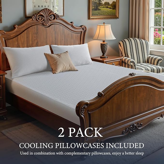 Waterproof Mattress Protector 2 Pillowcase 20''x28'', King Mattress Pad - Image 3