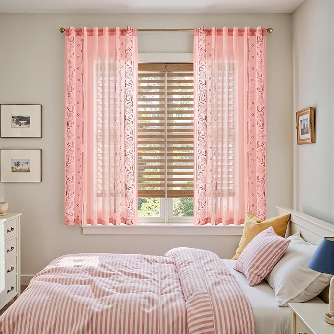 jinchan Winslow Sheer Curtains 63 Inch Length - Image 3