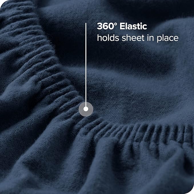 Bare Home Flannel Fitted Bottom Sheet 100% Cotton, Velvety Soft Heavyweight - Image 4