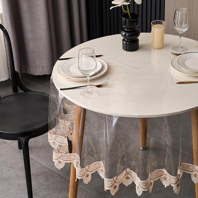 Clear Vinyl Tablecloth Protector Waterproof/Oil-Proof PVC Table Cloth - Image 2