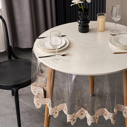 Clear Vinyl Tablecloth Protector Waterproof/Oil-Proof PVC Table Cloth - Image 2