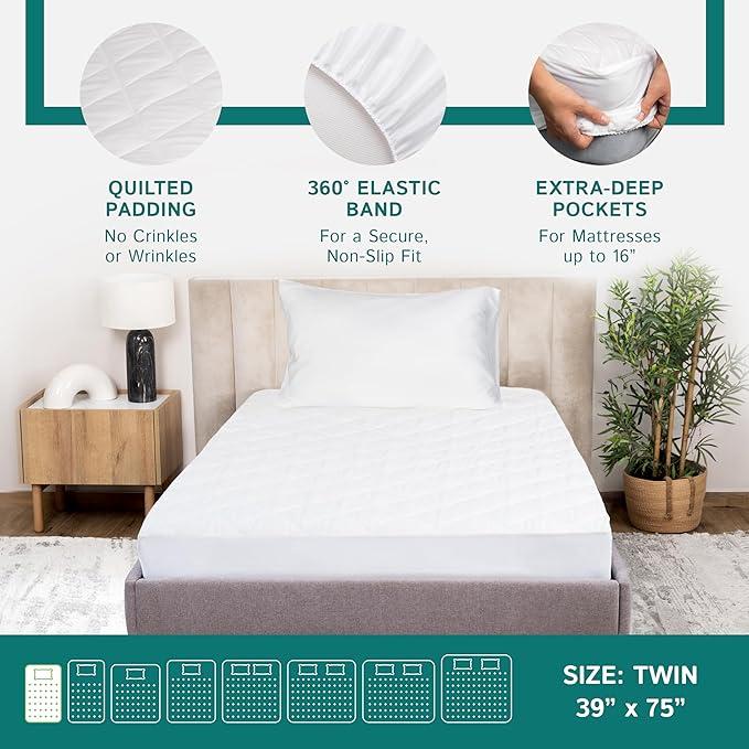 Twin Size Quilted Mattress Pad - Image 5