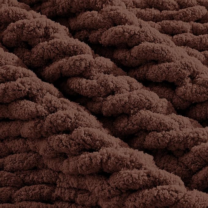 Carriediosa Chunky Knit Throw Blanket 50" X 60", 100% Hand Made Large Chenille - Image 7