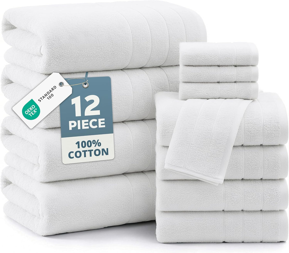 casa platino bath towel set 100% cotton 12, main product view