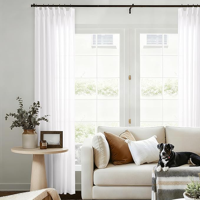 102 Inch Long Half Privacy Window Curtains by DUKIYO