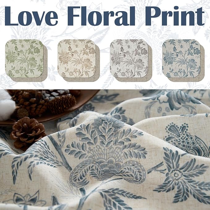 jinchan Floral Valance Curtain Linen Kitchen Valance - Image 6