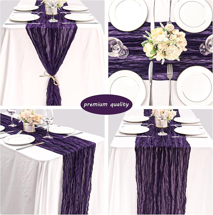 12 Pack 10Ft Cheesecloth Table Runner 35x120 Inch Boho Gauze Table Runner - Image 5