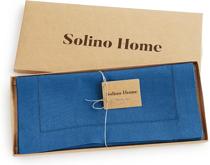 Solino Home Linen Indigo Blue Table Runner 90 Inches Long - Image 5