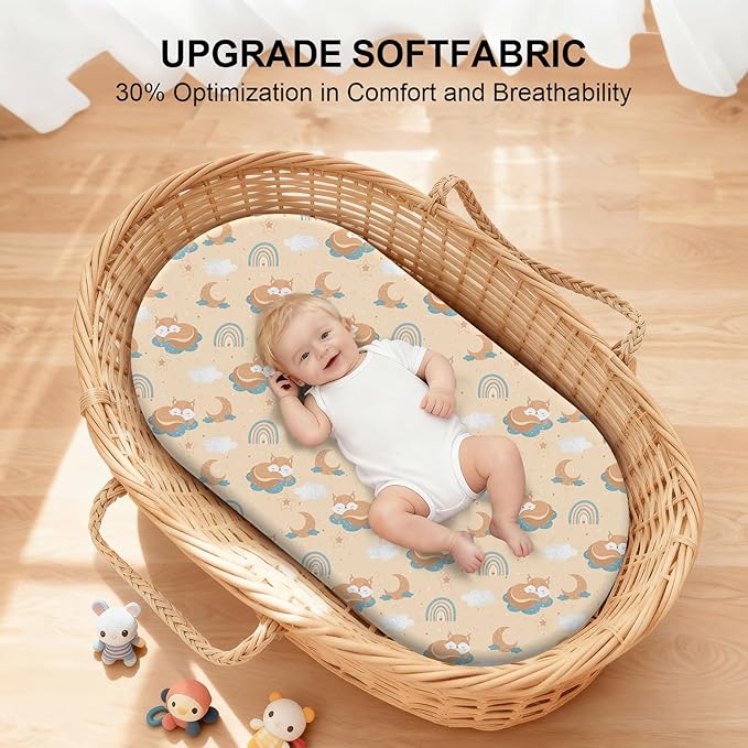 Baby Bassinet Sheets for Baby Boy Girls, Baby Delight, Angelbliss - Image 3