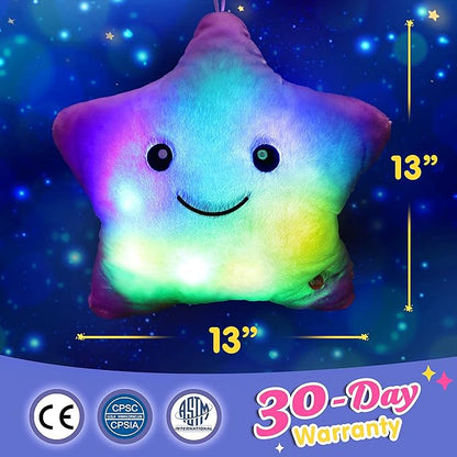 WEWILL 13'' Creative Twinkle Star Glowing LED Night Light Plush Pillows Stuffed - Image 3