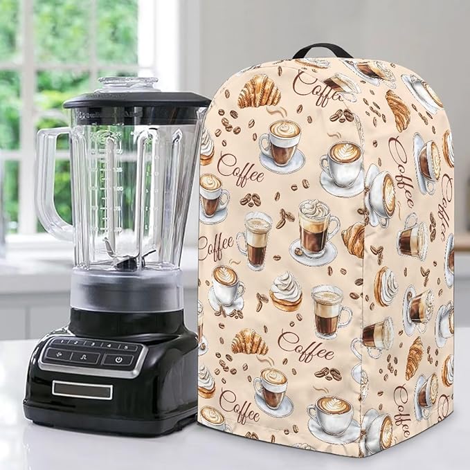 Warm Coffee Patterns Blender Cover Kitchen Appliance Cover Anti Fingerprint by Unknown