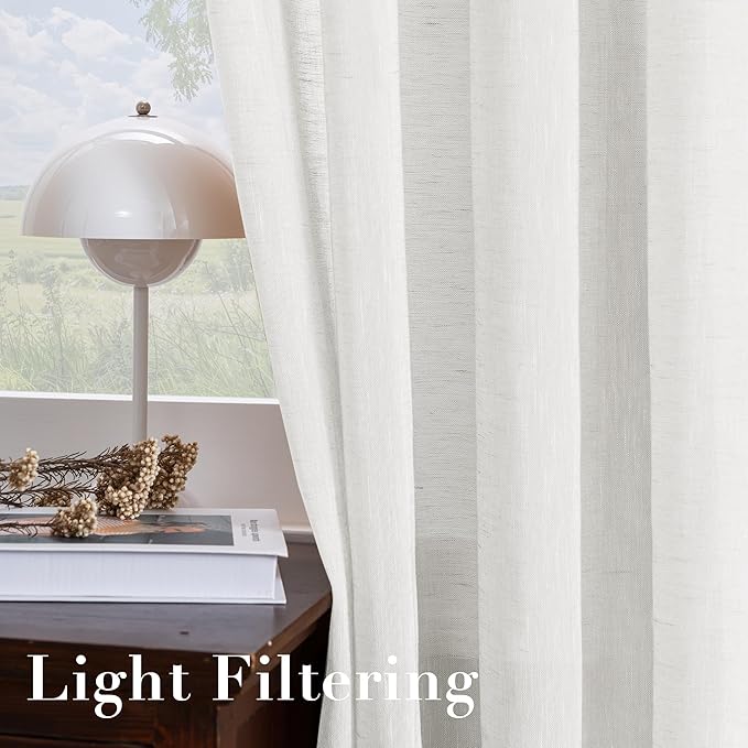 H.VERSAILTEX White Sheer Linen Curtains - Image 5