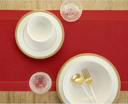 Solino Home Linen Red Table Runner 132 Inches Long - Image 9