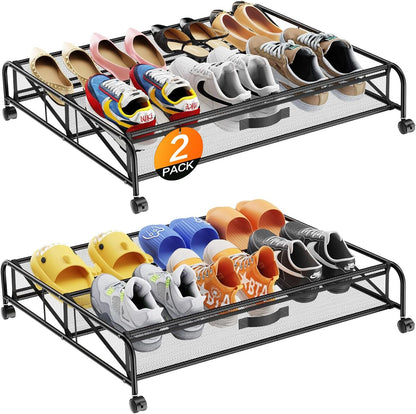 under bed shoe storage organizer, 2 pack under, main product view