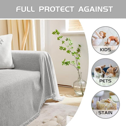 MEETSKY Grey Sofa Cushion Covers Sofa Covers Dog Couch Cover - Image 2