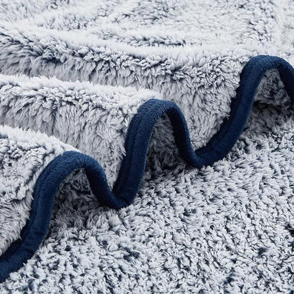 EMME Soft Sherpa Throw Blanket Fleece Reversible Plush Fluffy Blanket, Light - Image 4