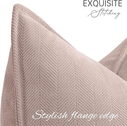 ZWJD Dusty Pink Pillow Covers 20x20 Set of 2 Chenille Throw Pillow Covers - Image 2