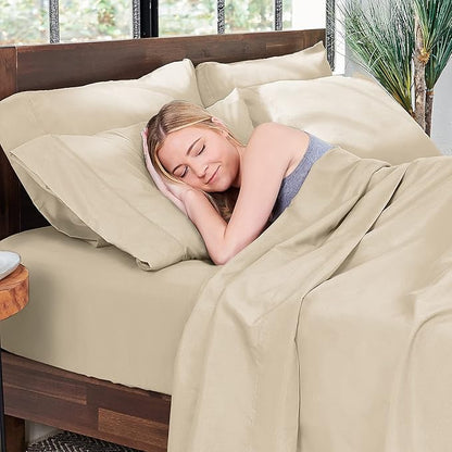 Hotel Sheets Direct 4 Piece Bed Sheet Set Full Size, 100% Viscose Derived from - Image 2
