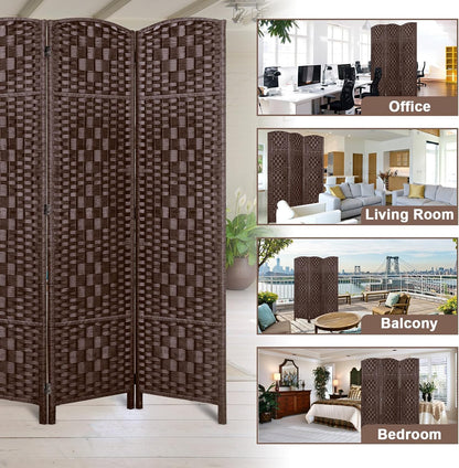 rhf room divider panel,partition room dividers,3panel privacy screen,brown, package contents