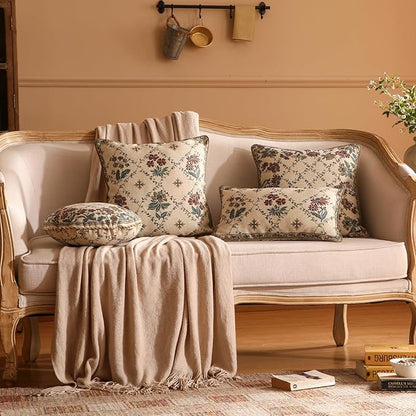 patdrea Designer Throw Pillow Covers Set of 4, Euro Vintage Light Brown Linen - Image 3
