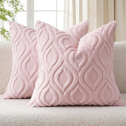 MIULEE Light Pink Valentines Throw Pillow Covers 24x24 Inch, Soft Spring Plush by MIULEE