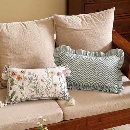 ISAENNE Design Linen Throw Pillow Covers 12"x20", Rectangle Minimalist Cushion - Image 6