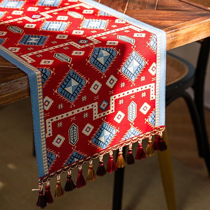 13×72 Inch Table Runner, Retro-Luxury Tassels Series - Image 6